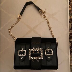 NW MICHAEL KORS HAYDEN MESSENGER BAG BLK VLVT